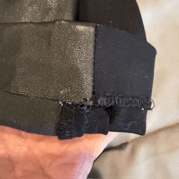 Rag & Bone Lamb Leather Front / Stretch Back Moto Pants Black Back Zip Size 2 - Picture 13 of 14